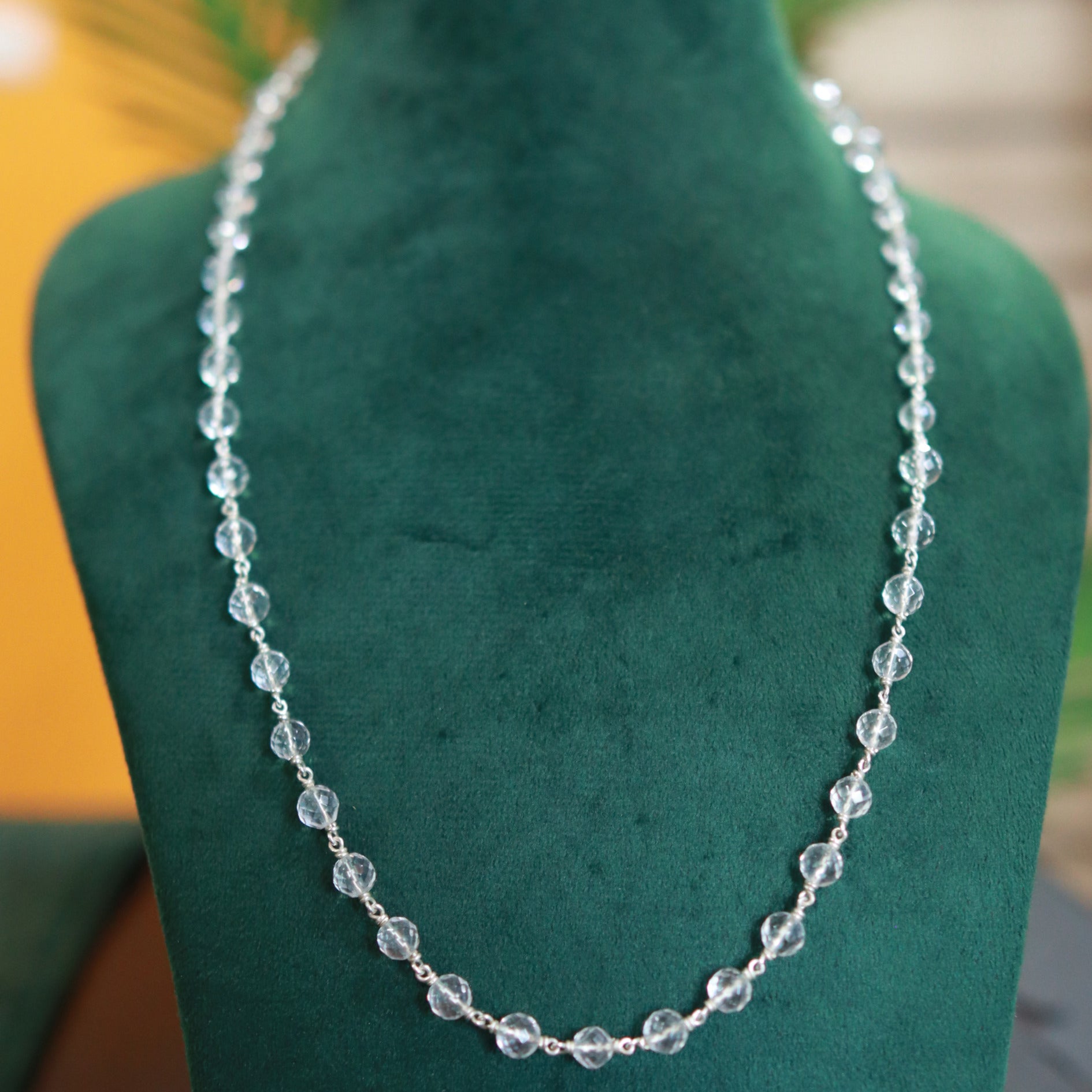 Spatika Silver 54 Beads : 6 MM