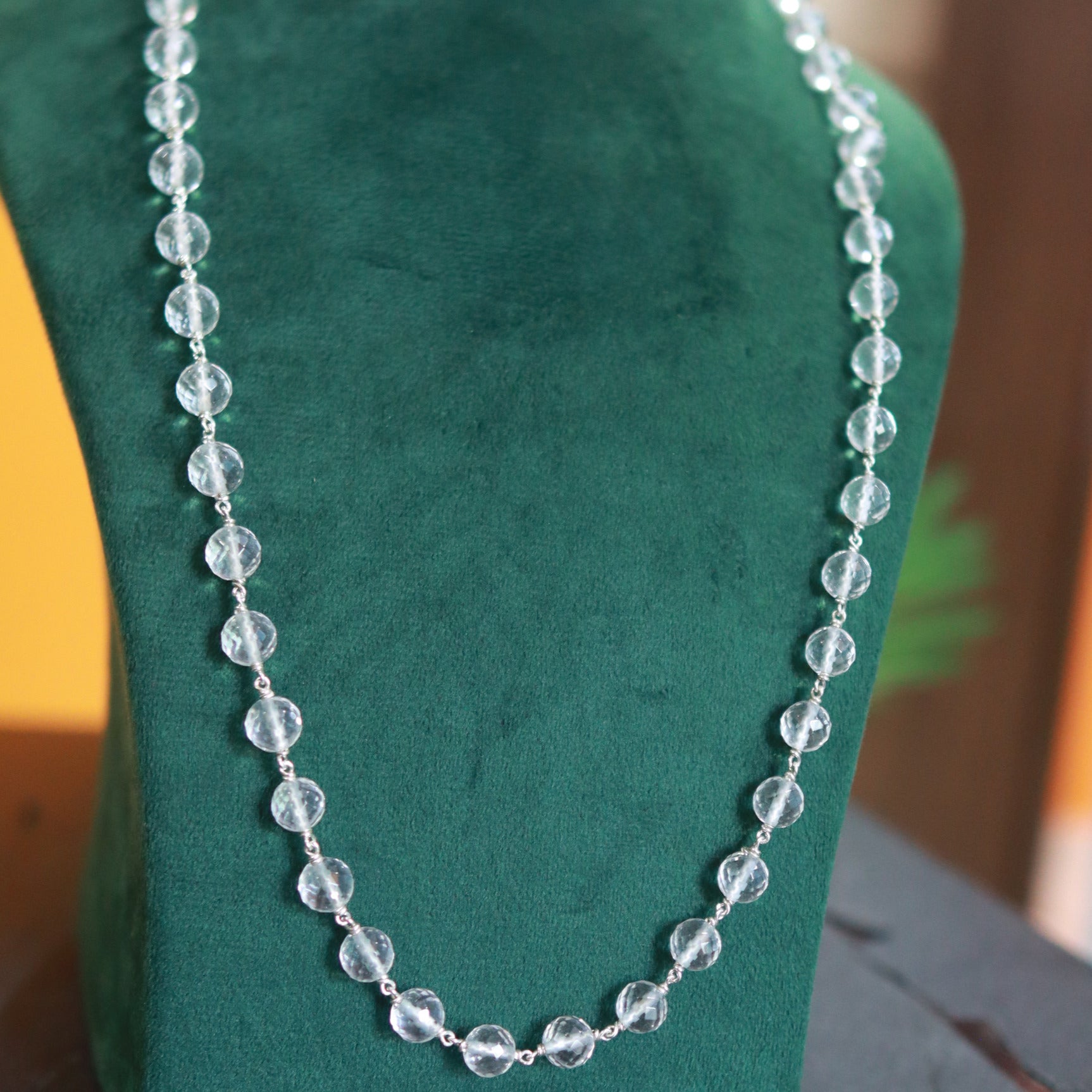 Spatika 54 Beads in Silver 8 MM