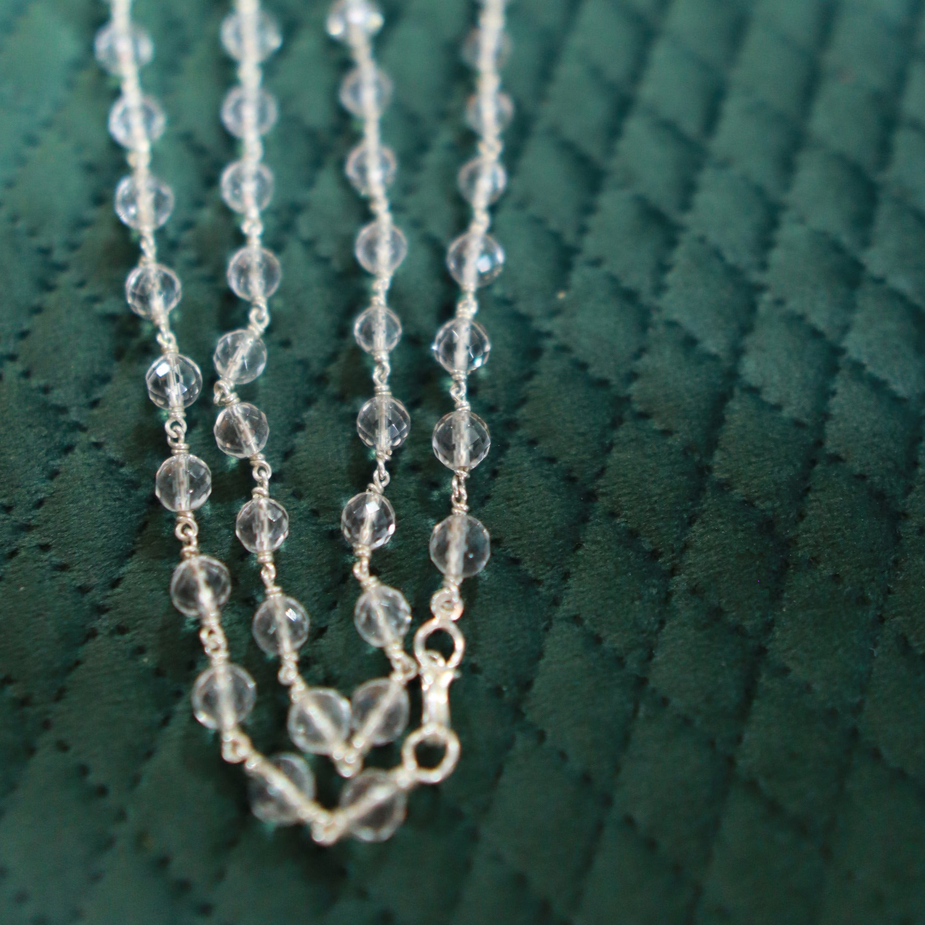 Spatika Silver 54 Beads : 6 MM