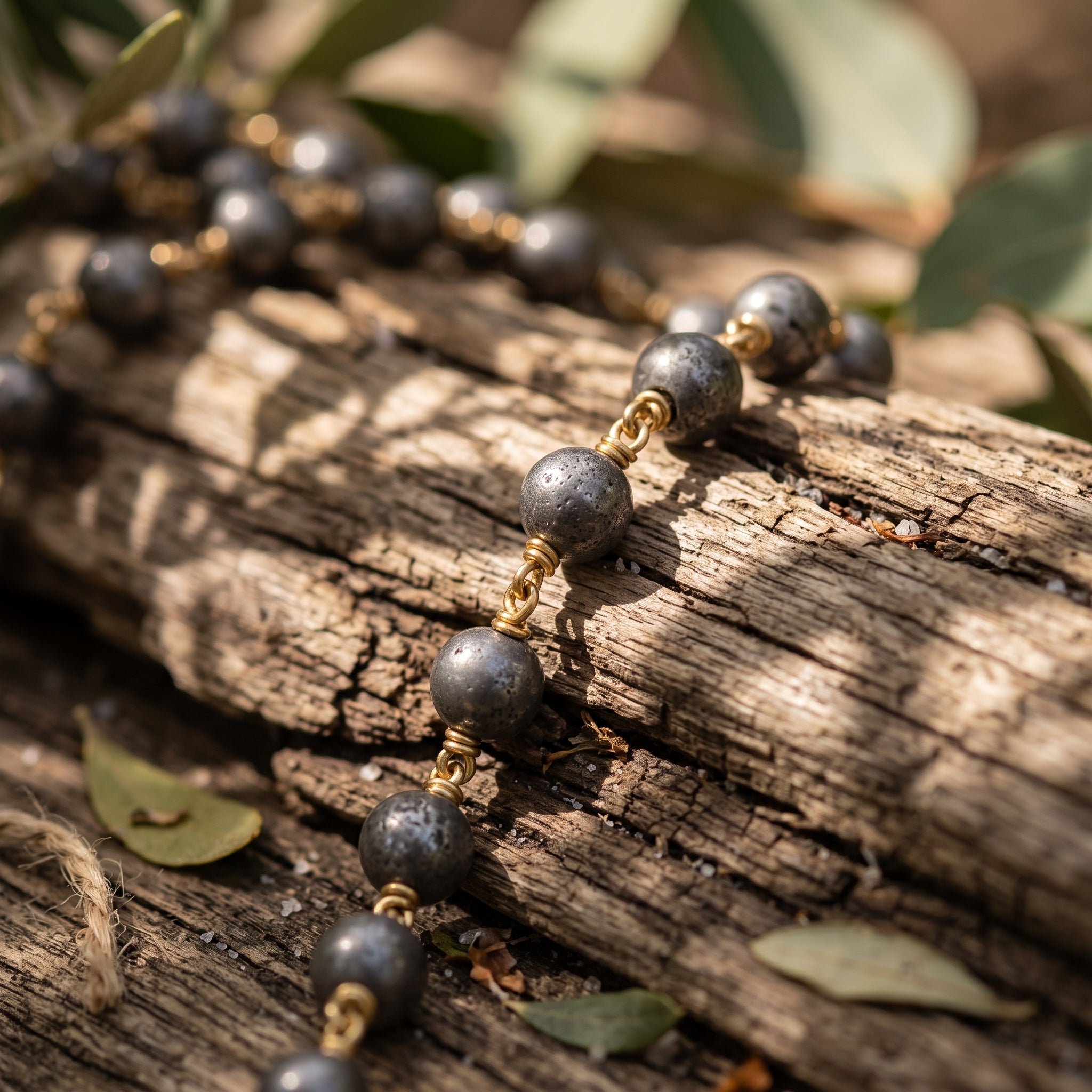 Pyrite Panchaloham Mala | Original 5-Metal Wealth & Protection Mala