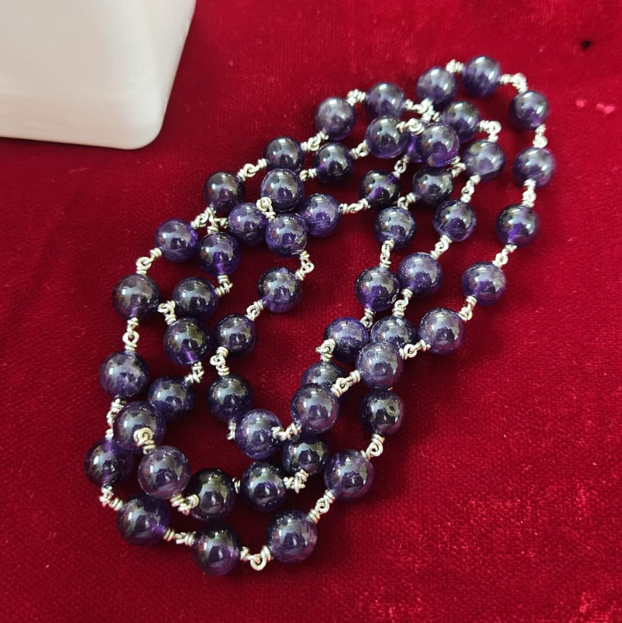 Mayura Silver Mala : 8 MM