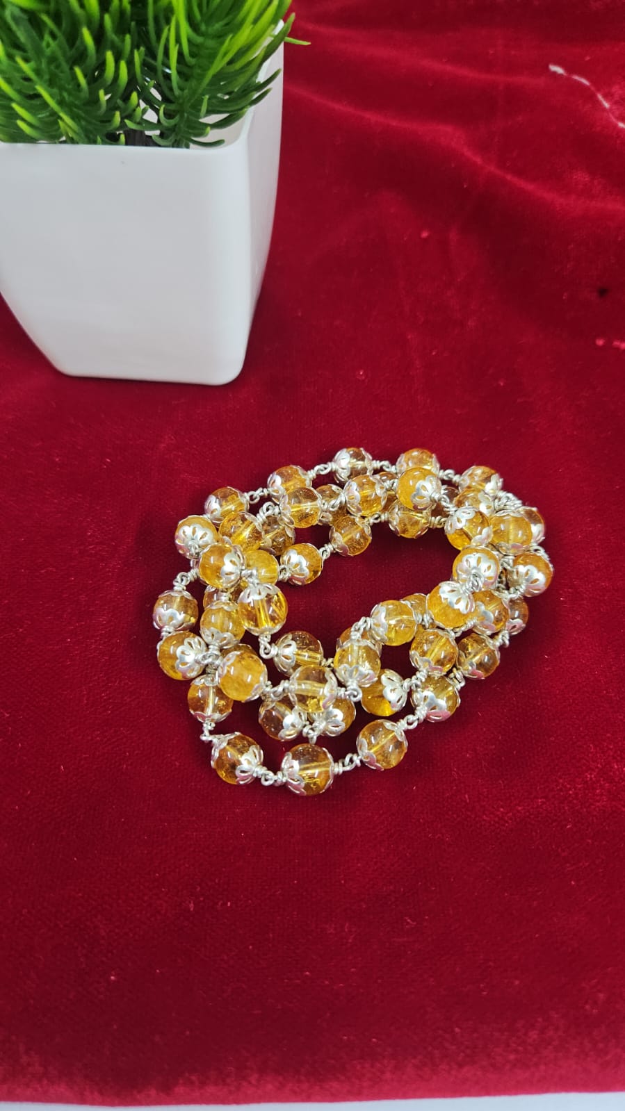 Kanakam Mala  : Citrine Mala Cups