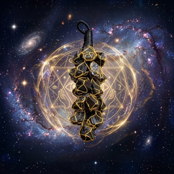 Natural Black Tourmaline Evil Eye Protection Hanger