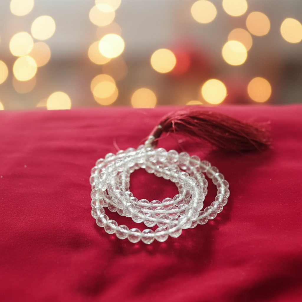 Spatika Mala Diamond Cut : 8 MM