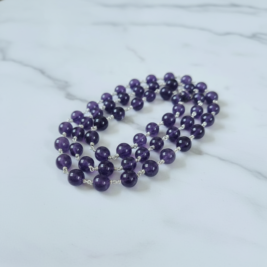 Mayura Silver Mala : 8 MM
