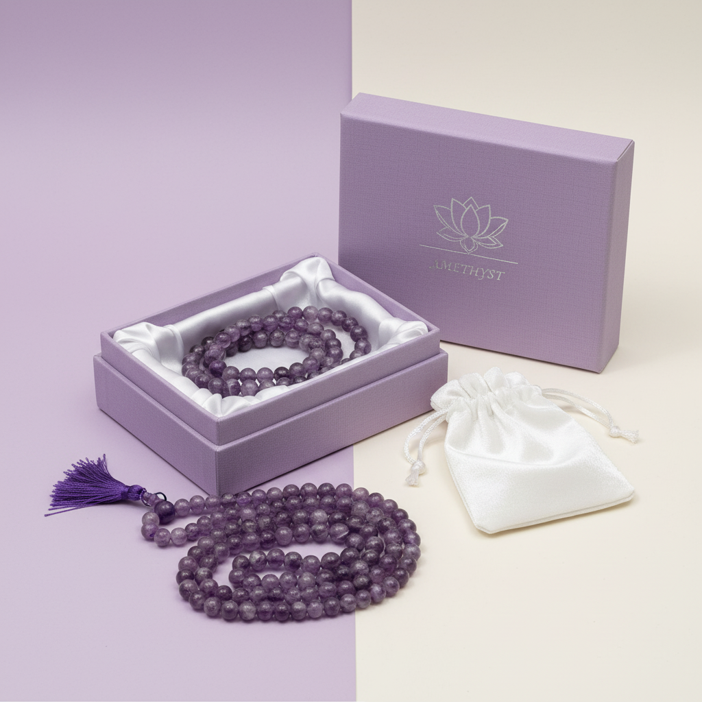 Amethyst Mala : 8 MM