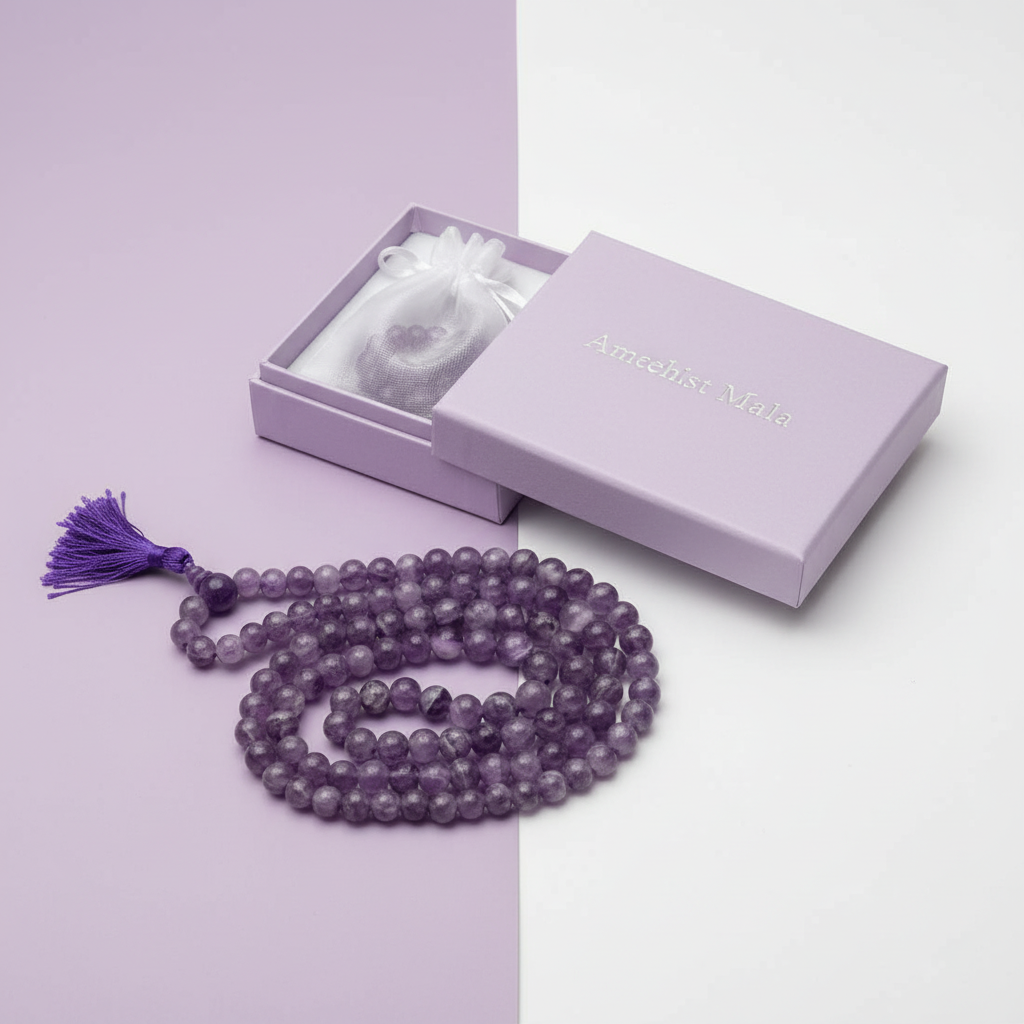 Amethyst Mala : 8 MM