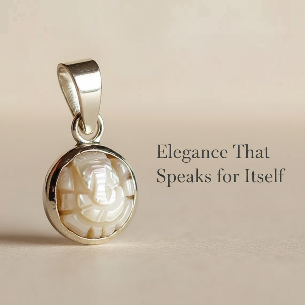 Pearl - Muthyam -Ganapathi Silver Locket