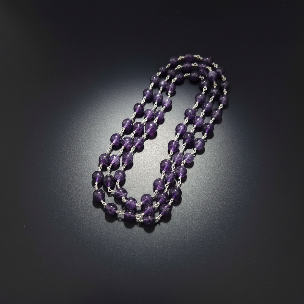 Mayura Silver Mala : 8 MM
