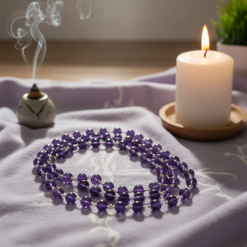 Mayura Silver Mala : 8 MM