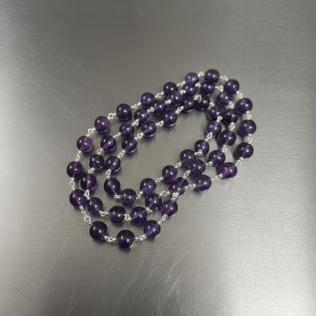 Mayura Silver Mala : 8 MM