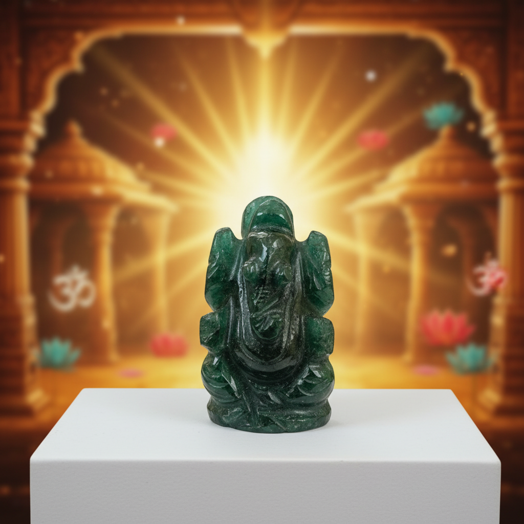 Green Ganapathi idol For wealth & Sucess