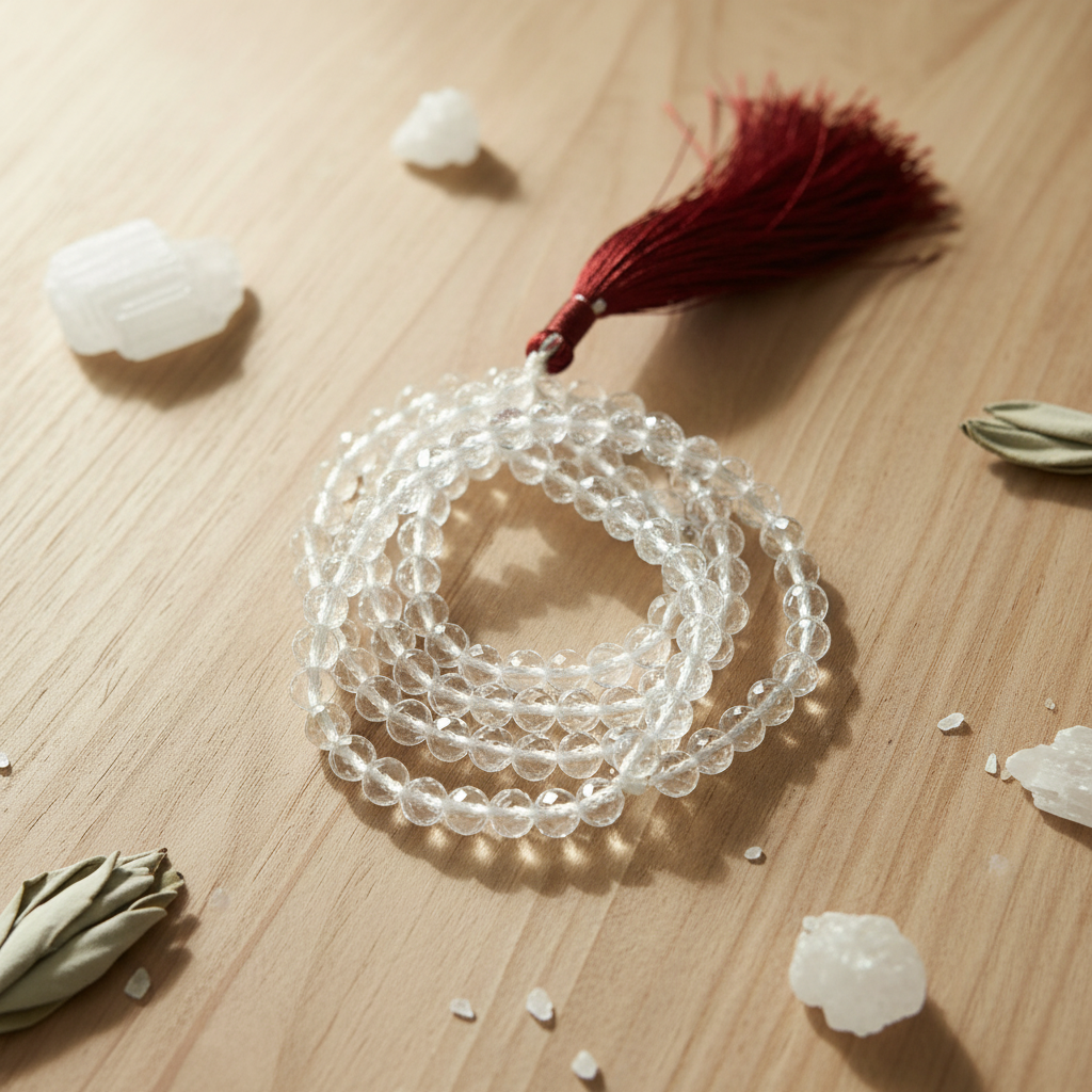 Spatika Mala Diamond Cut : 6 MM