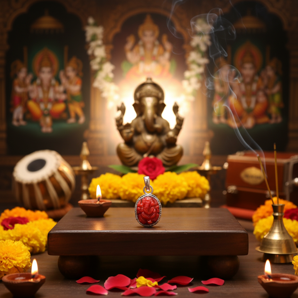 Ganapathi Pagadam Silver Locket